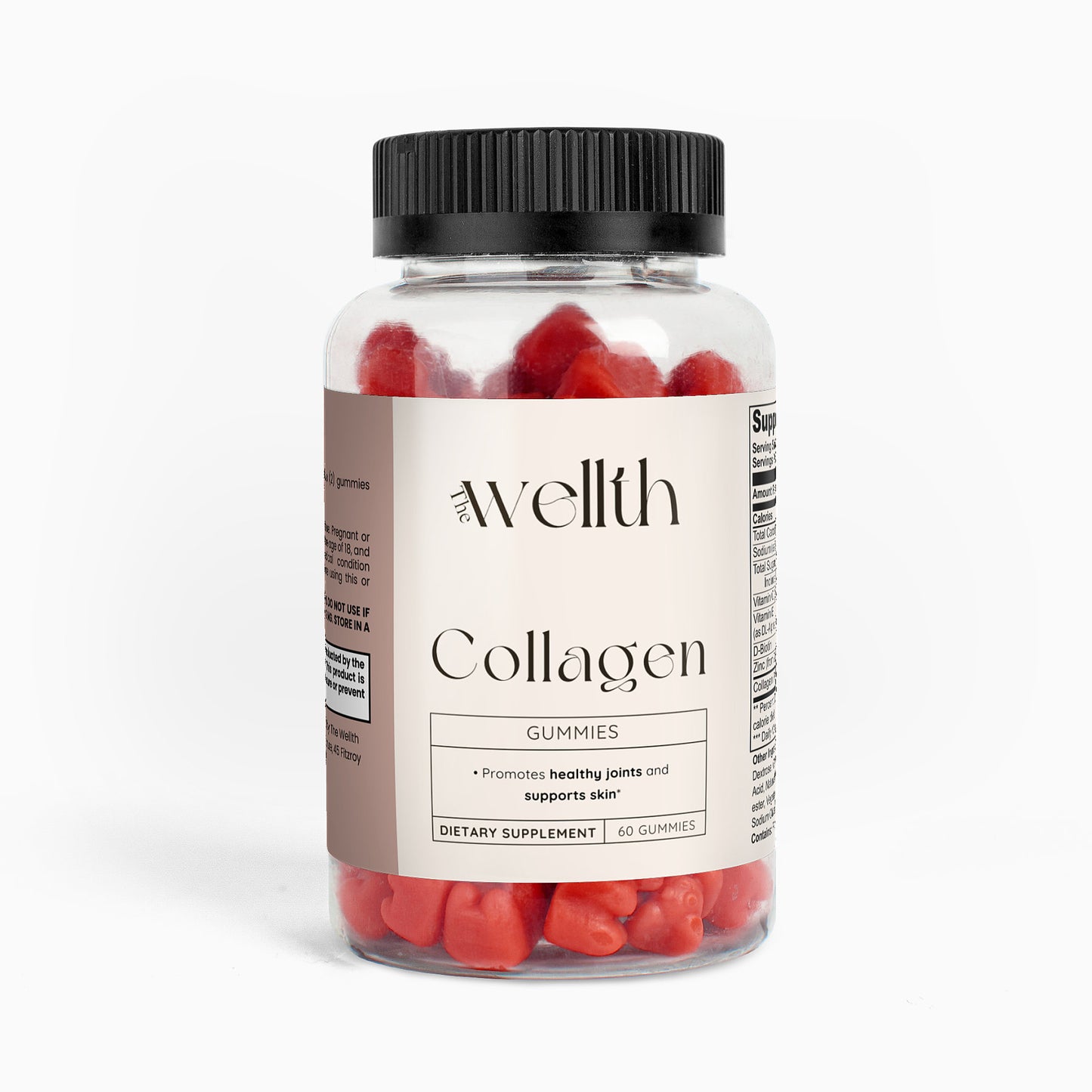 Premium bottle of collagen gummies for skin, hair growth, and nail health, with hydrolyzed collagen peptides, vitamin C, and biotin. Ideal anti-aging supplement for youthful skin, strong nails, and shiny hair. Top-rated collagen supplement in delicious gummy form. Buy collagen gummies online for beauty and wellness